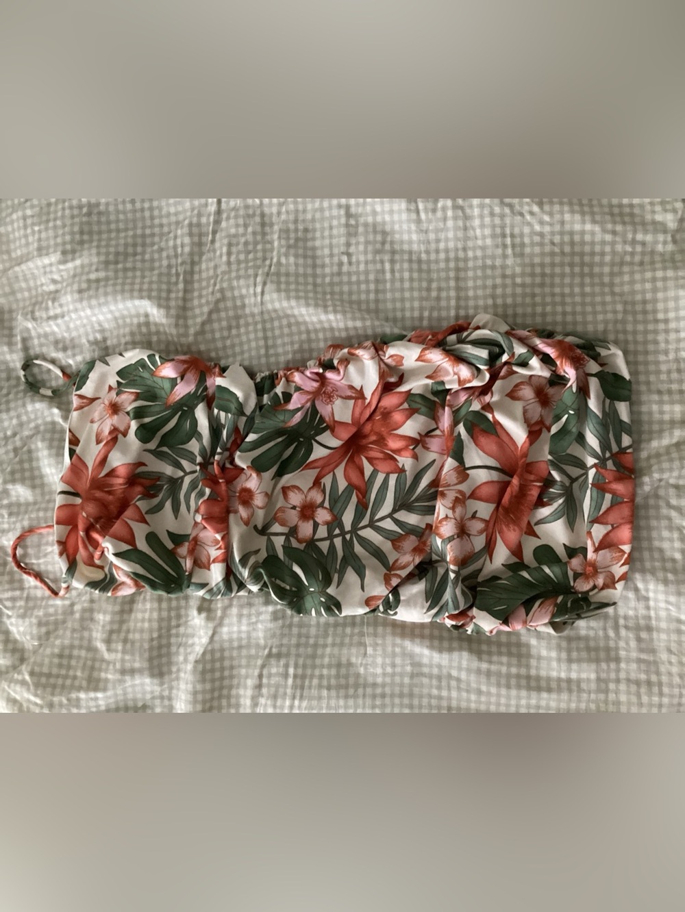 Windsor Floral Mini Dress - Coral & Green on White